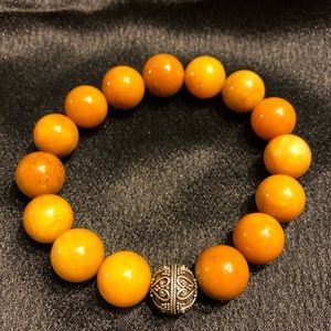 Yellow Jasper Stretch Cord Bead Bracelet